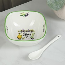 Porcelain salad with a spoon of Oliva, 300 ml