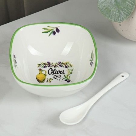 Porcelain salad with a spoon of Oliva, 300 ml