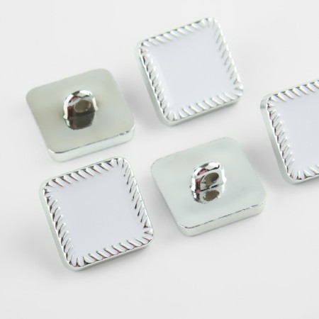 A set of buttons on the leg, 16 × 16 mm, 5 pcs, white/silver color-1