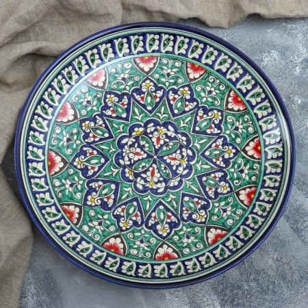 Largan Rishtan ceramics "Patterns", 31 cm, blue-1