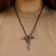 Unisex "Legends" Dragon with a sword, color black silver on a black lace, 60 cm