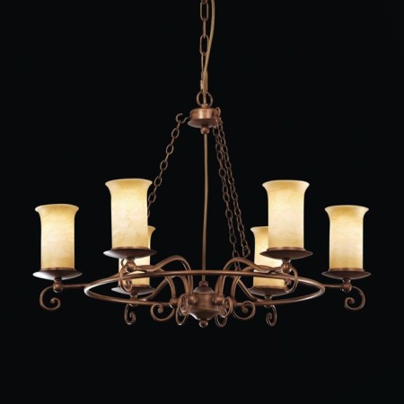 Suspended EVOLUCE lamp. SL122.303.06. Ancora. 6x60 watts, E14, 65x65x47 cm, brown color-1