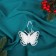 Christmas tree decoration "Butterfly overflow" 8x7 cm, white