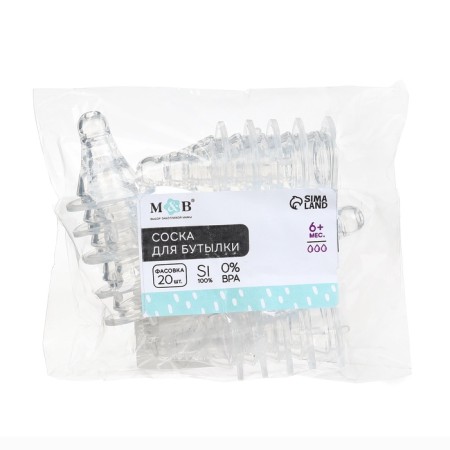 Nipple on a bottle, anti-br., +6 months, m & b anti-calic, cl, toes, packing 20pcs-6