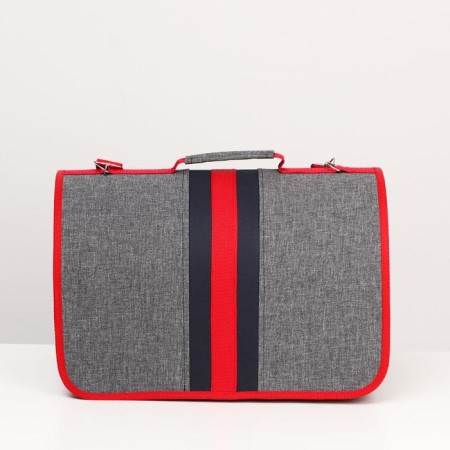 Bag - Animal carrying, frame, folding, 40 x 25 x 26 cm, red -gray-1