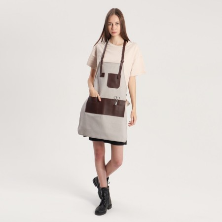 Apron for the master, the color of gray/brown-3
