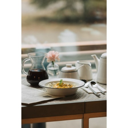 Porcelain dining plate Magistro "sea breeze", 400 ml, d = 20 cm, white color-6