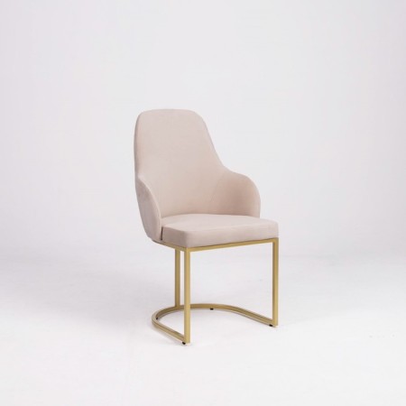 Monro chair, 62 × 60 × 98 cm, cream color, gold frame