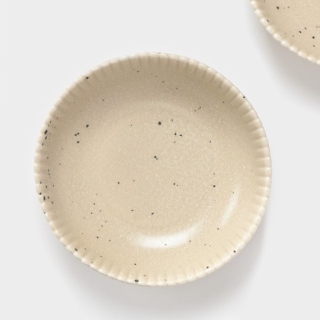 The plates are deep shares "Coral", D = 18.2 cm, set 2 pcs, porcelain, beige-2