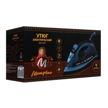 Matryona iron Ma-047, 2200 watts, steel sole, burgundy-8