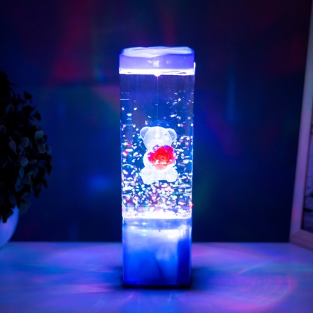 Lava-lamp "Bear" LED 2W from batteries 3haa blue 7x7x24 cm-1