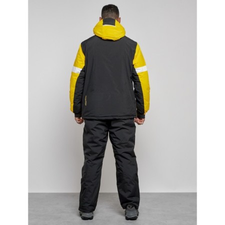 Ski costume male winter, size 48, yellow color-3
