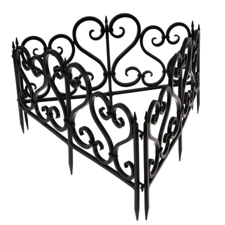 Decorative fence, 32 × 300 cm, 6 sections, plastic, black-8