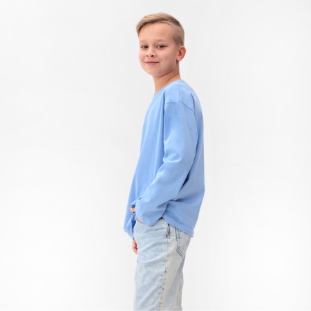Longsliv children's minku, blue color, height 122 cm-4