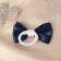Hair gum "Schoolgirl" double, peas, 6.5 cm, blue-white