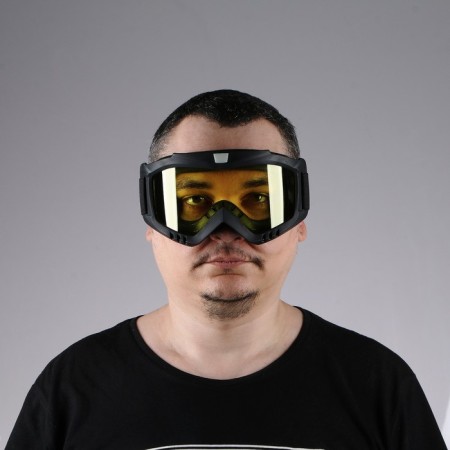 Mask glasses for motor vehicles, collapsible, yellow visor, black color-8