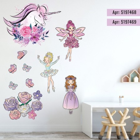 Vinyl sticker "unicorn", with sparkles, 30 x 35 cm-2