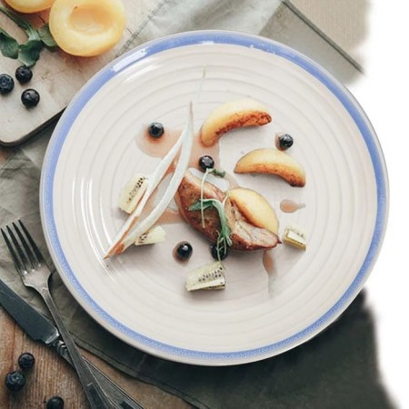 ARYA Home Stoneware, D = 20.8 cm, 4 pcs, Blue color.