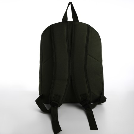 School backpack textile with printing on the upper part, 38x29x11 cm, green color-6