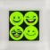 Reflective stickers "smiles", d = 5 cm, 4 pcs on the sheet, yellow color
