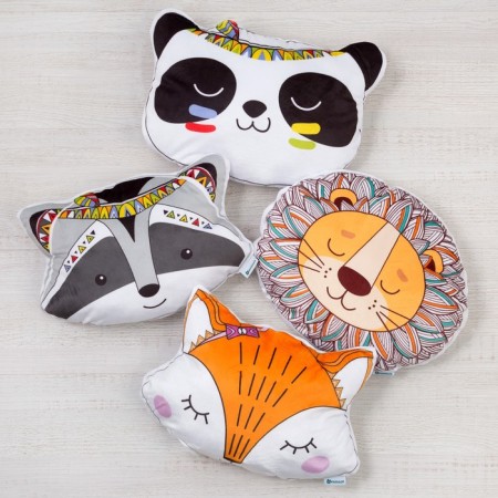 Pillow decorative baby I am a “raccoon”, 35x25 cm, velor, 250g/m2-3