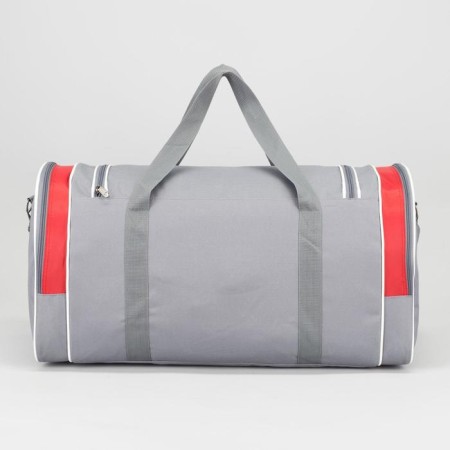 Sports bag with lightning, 3 outer pockets, gray/red color-2