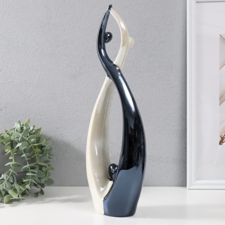 Souvenir Ceramics "Graceful Love" Black and White 38x13x6 cm-2