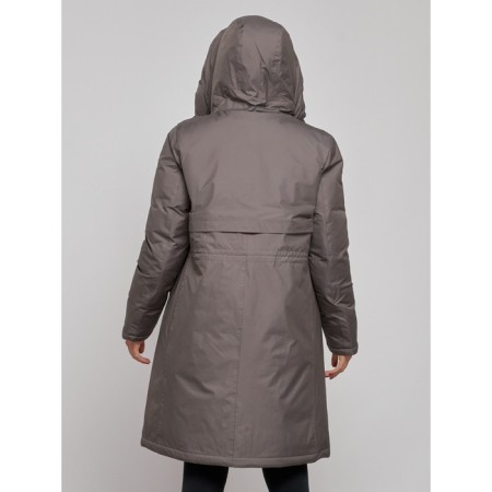 Coat insulated winter female, size 48, dark gray color-12