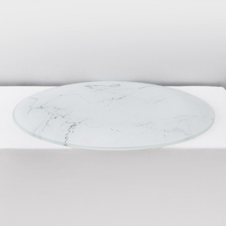 Set of table share “marble”, 7 objects: plate d = 30 cm - 1 pc, d = 21.5 cm - 6 pcs, white color-4