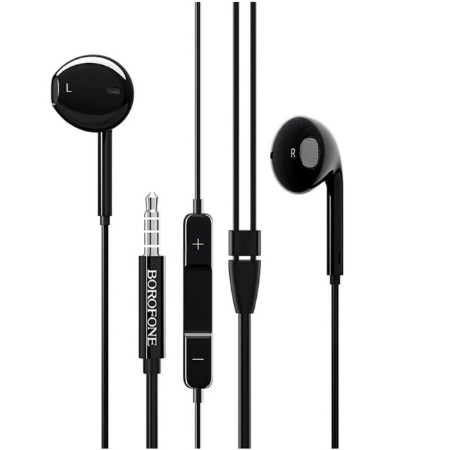 Headphones Borofone BM30, inserts, microphone, jack 3.5 mm, cable 1.2 m, black-1