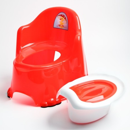 Children's anti -slip “comfort” pot with a lid, a removable bowl, red color-2