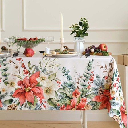 Poinsia Ethel tablecloth, 149x180 cm, 100% HL, sarzha 190 g/m2
