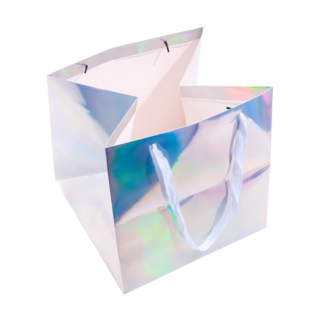 A packet for a cake with a square bottom, holographic, 30 x 30 x 30 cm-2