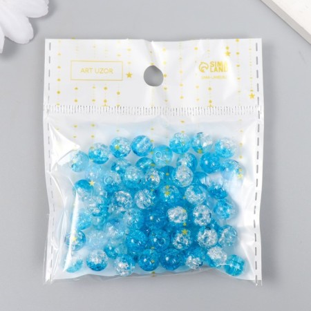 Beads for creativity Plastic "Soap bubble of blue and white" set of 20 grams 0.8x0.8x0.8 cm-3