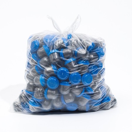 Bahilis "Economy", in capsules with a blue lid, black, 130 x 400 mm, 20 μm, 2.4 g-1