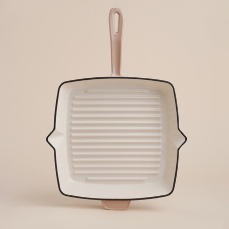Sleep pan -cast iron with a drain SL Home, D = 26 cm, h = 4.5 cm, enameled coating-7