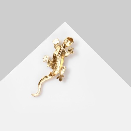 Brooch "Lizard", red-green color in gold-2