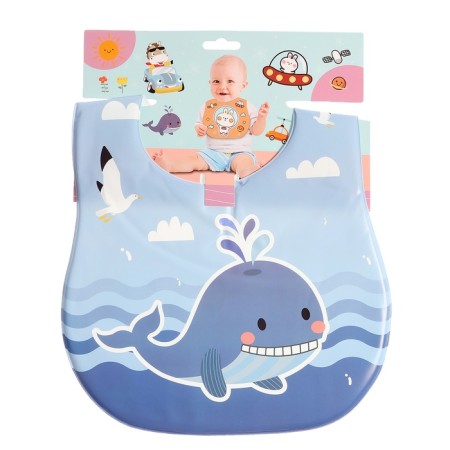 Bibsor for feeding "Favorite Baby: Kitenok", waterproof, blue color-5