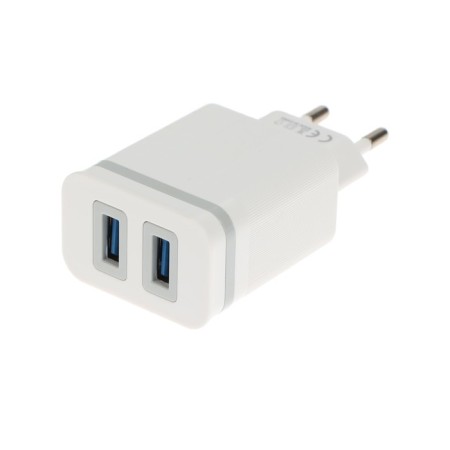 Network charger byz U26 EU, 2 USB, 2.4 A, Lightning 1 m cable, white-5