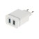 Network charger byz U26 EU, 2 USB, 2.4 A, Lightning 1 m cable, white