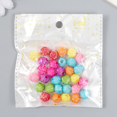 Beads for creativity plastic "rose" pearl set 30 pcs 1.2x1.2 cm-4