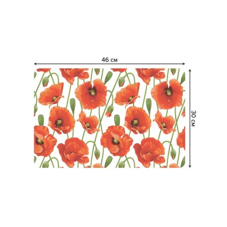 A set of napkins for setting the table "endless poppies", rectangular, rounded edges, size 30x46 cm, 4 pcs-2