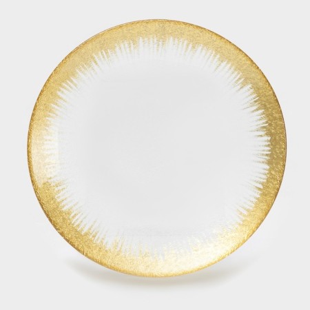 Glass dessert "Burleske", d = 21 cm, gold color