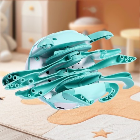 Musical catalka "octopus", light, sound, turquoise color-6