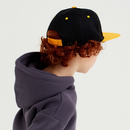Basebolka with a direct visor for the boy Minaku, size 56, black/yellow color-3