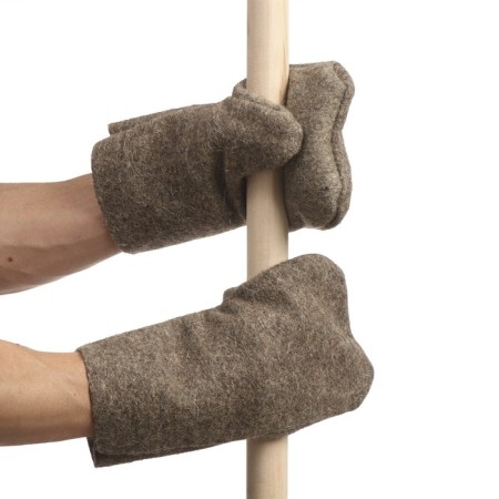 Mittens, cloth, tarpaulin adjustable, brown, Greengo