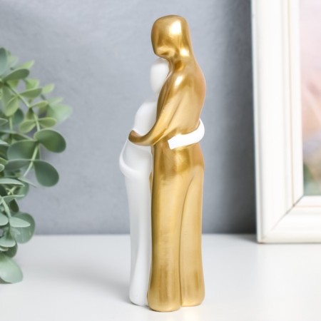 Souvenir Polystone "Young Family - Waiting for a miracle" with a white -gold 15x5 cm-3