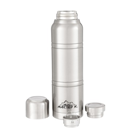 Thermos, 1.5 l, Warm master K., with a mug, with a strain, retains heat 24h, chrome, a case as a gift-2