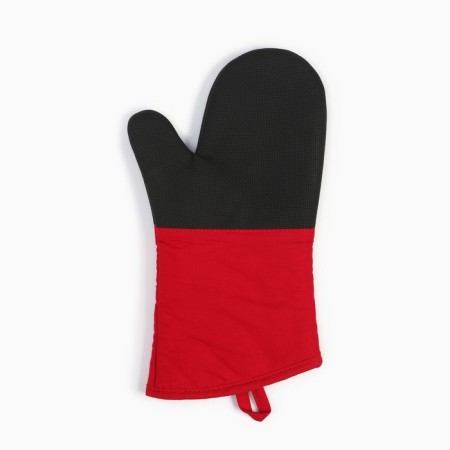 Варежка Доляна "Профи260" цв.красный, 18х33 см, 100% п/э, силикон-1