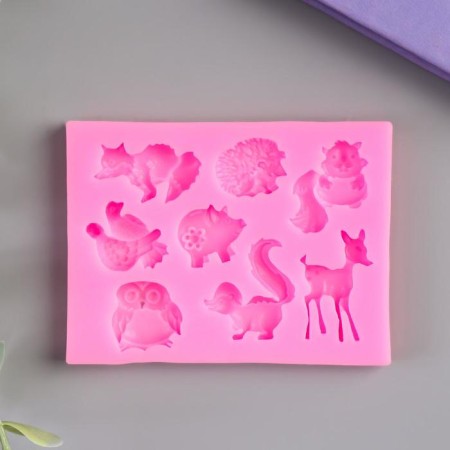 Mold Silicon "Forest animals" 8 items 1x8.5x6.5 cm